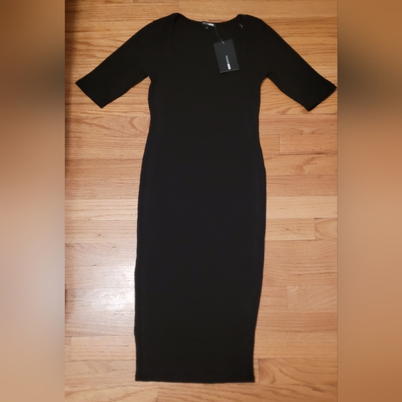 Fashion Nova "A Little Bossy Midi Dress" Black- Size: Small- NEW with Tags!!!! - Picture 6 of 11